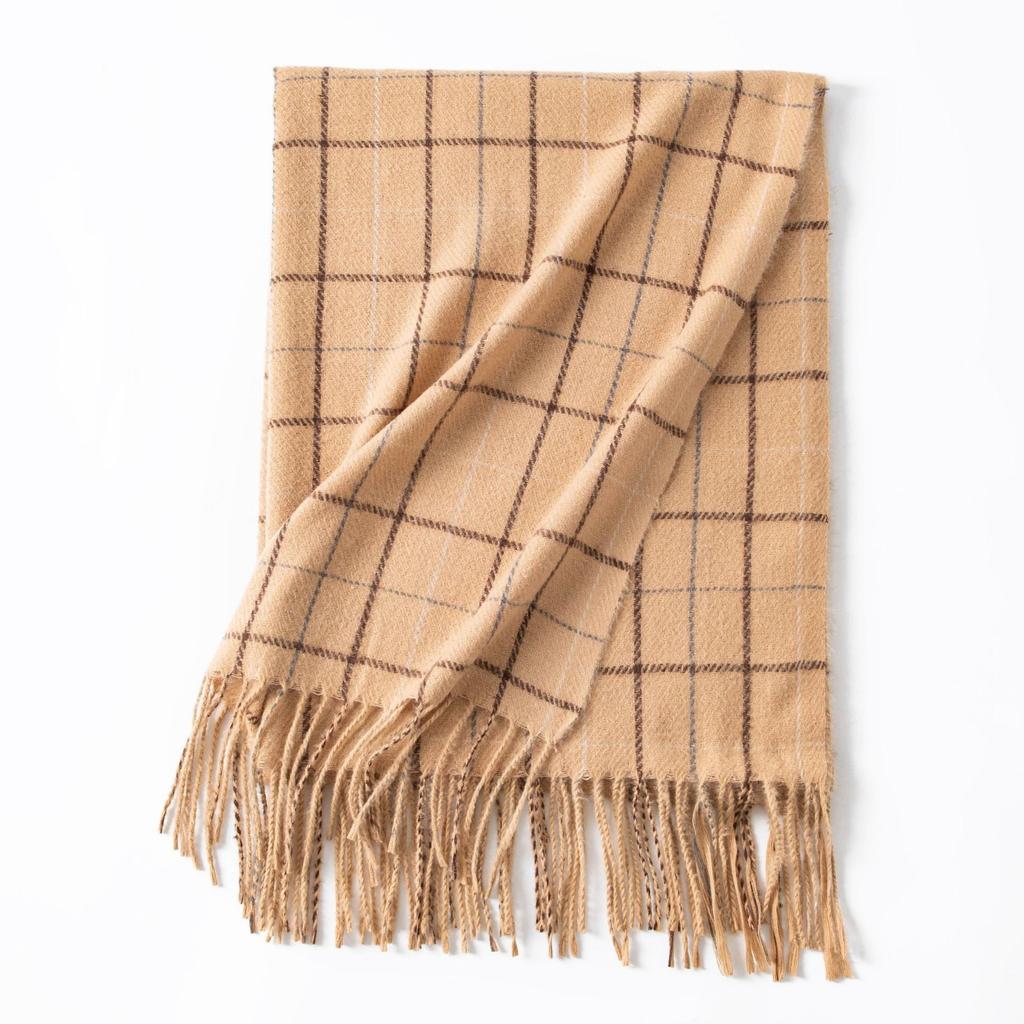 New British Style Imitation Cashmere Tassel Scarf for Girls High End Cold Proof and Warm Scarf