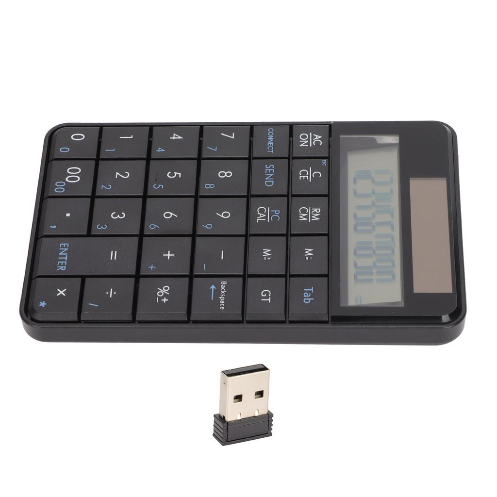 Calculator Number Pad Calculator Function 29 Keys 2.4GHz Wireless USB Plug and Play Ergonomic Design Wireless Number Pad