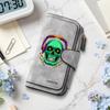 Cool Skull Printed Long Wallet Fashion Portable Card Holder Zipper Purse