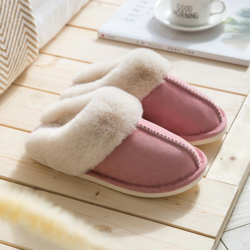 Cotton slippers plush home autumn and winter couple warm non-slip cotton shoes ladies slippers