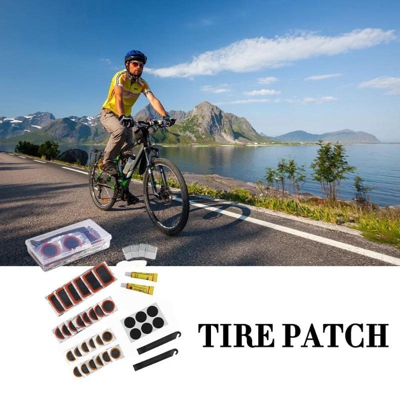 Outdoors Ride Bike Repair Kit With Portable Storagebox- Puncture Patches Bicycle Cycle Inner Tube Puncture Tyre Patch Glue Tool