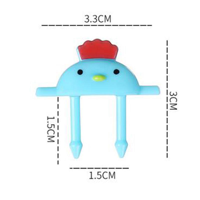 6Pcs Cartoon Animal Fruit Fork Cute Dessert Food Fork Chick Fox Frog Bento Fork