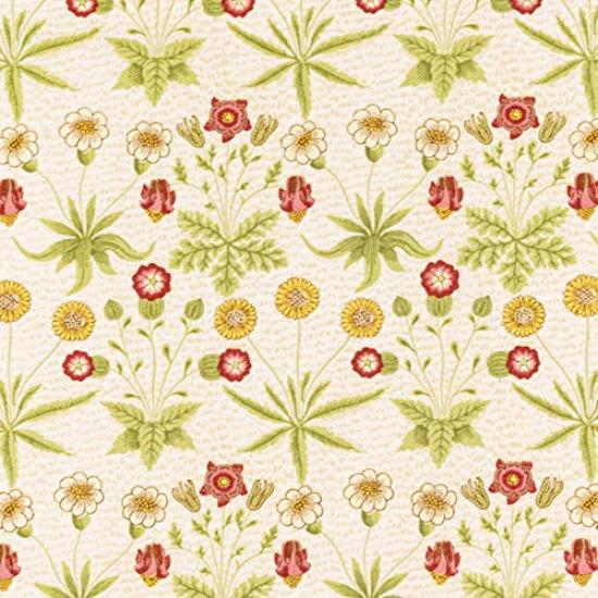William Morris floral cotton print of Daisy 110cm wide x 1m fabric, "Best Morris" print, cream, pre-cut, MO-4156M