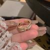 Anello H, Olio Bianco Gocciolante, Zircone, Apertura di Alta Gamma, Anello Francese di Nicchia, Anello per Dito Indice, Tendenza Femminile.