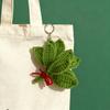 Woven Keychain Handmade Pomelo Leaf Design Lucky Charm Keychain Hand-Crocheting Decorative