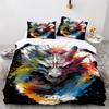 Wolf Head Series 3D Digital Printing Three-Piece Bedding Kit Sheet Quilt Cover