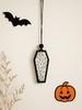 Halloween Wooden Coffin Hanging Decoration, Cute Ghost Decor Pendant, Car Rearview Mirror Ornament, Ideal Gift for Home & Party