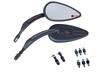 Motorcycle Universal Mirror, All Aluminum Skull, Skull, Chrome and Black, Harley Mirror, 0.3 Inch