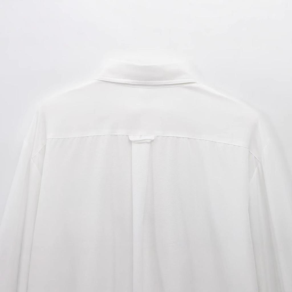 Spring 2025 Women's European & American Style Striped Poplin Shirt - Fashionable, Simple, Versatile