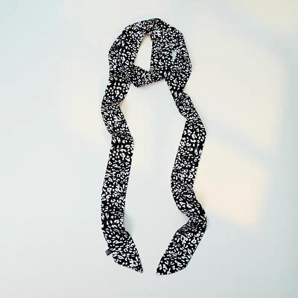 Y2K Leopardendruck Schmaler Seidenschal & Taillengürtel für Damen