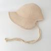 Korean Straw Sun Hat for Women Summer Japanese Cute Strap Cap Summer Travel Versatile Sunscreen Wide Brim Bucket Hats