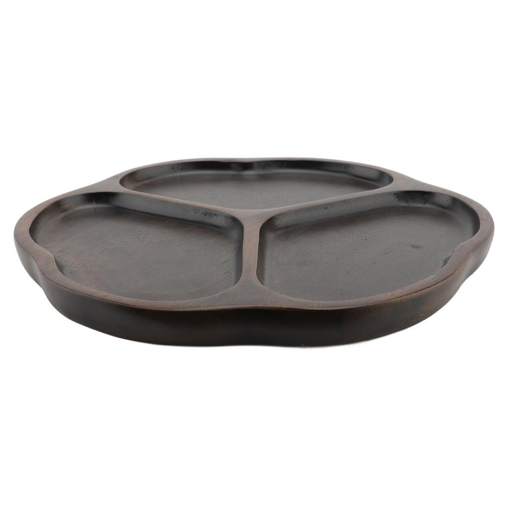 Drewniana Taca na Chipsy i Dip 3 Przegródki Dzielona Taca do Serwowania Dekoracyjny Półmisek na Przekąski Talerz do Serwowania Owoców i Przystawek dla