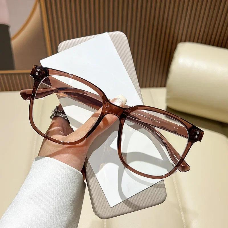 Men Women Fashion New Full Frame Blue Light Blocking Glasses Women Fashion Premium Feeling Large Frame Glasses Hd Flat Glasses