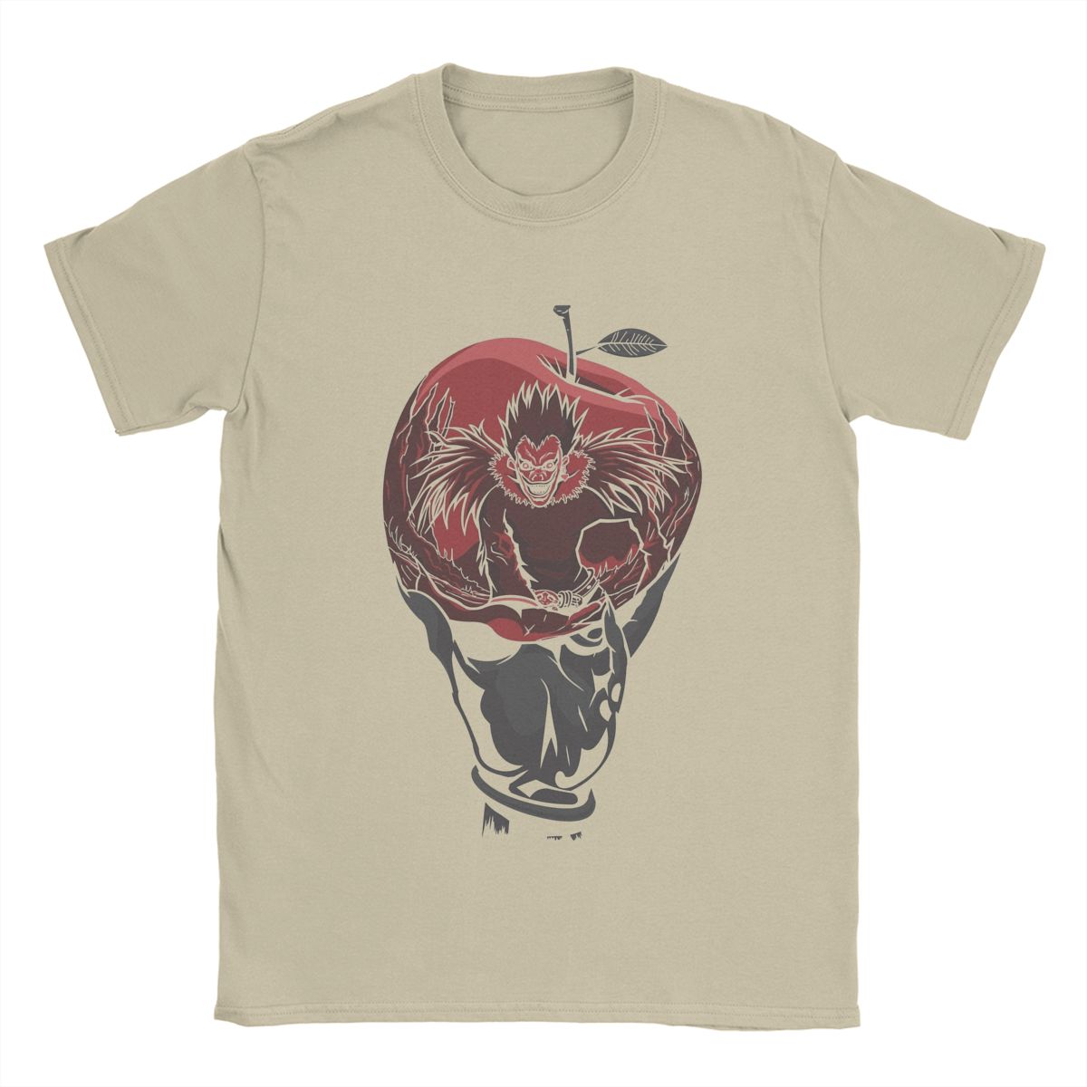 

Футболка Deaths Notes Ryuk для мужчин, винтажная футболка с коротким рукавом и круглым вырезом, футболки из чистого хлопка с графическим принтом S хаки