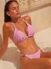 Solid Ruched Tie Sexy Two Piece Bikini Elegant Comfortable For Beach Vacation