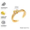 Fashion Stainless Steel Open Ring Minimalist for Women, Unique Adjustable Geometric Stacking Ring Gold Plated Waterproof Jewelry