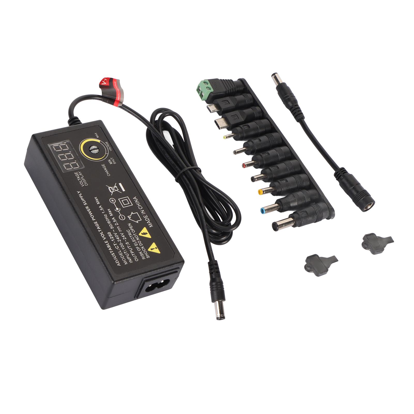 

Універсальний блок живлення 60 Вт Регульований DC 5В-24В Змінний імпульсний ACDC адаптер-перетворювач UK Plug