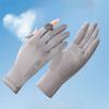 Large Size Anti-UV Ice Silk Driving Gloves Breathable Mesh Sun Protection Gloves  Fishing