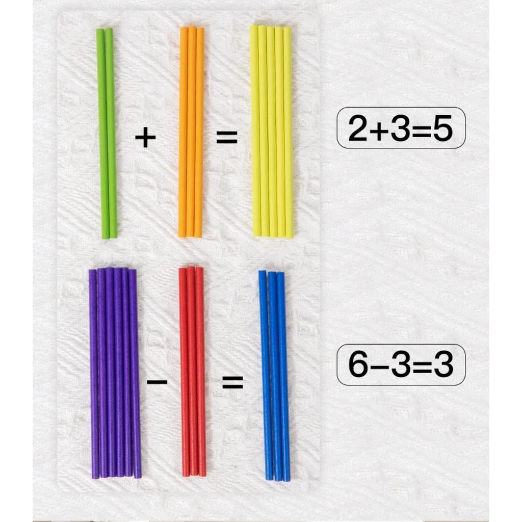 Baby Montessori Sensorisches Feinmotorik Spielzeug Farbe Kognitives Lernen Zählstäbe Spiel Pädagogisches Kinder Balance Holzspielzeug