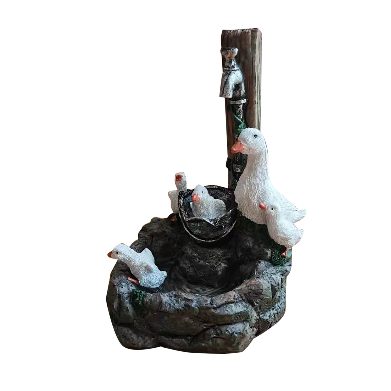 

Утиная семья купание садовая статуя украшение, садовая статуя