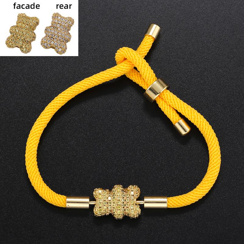 Woven Hand Rope Full Diamond Double-Sided Two-Color Bear Bracelet Color Jewelry Accessories Vl207