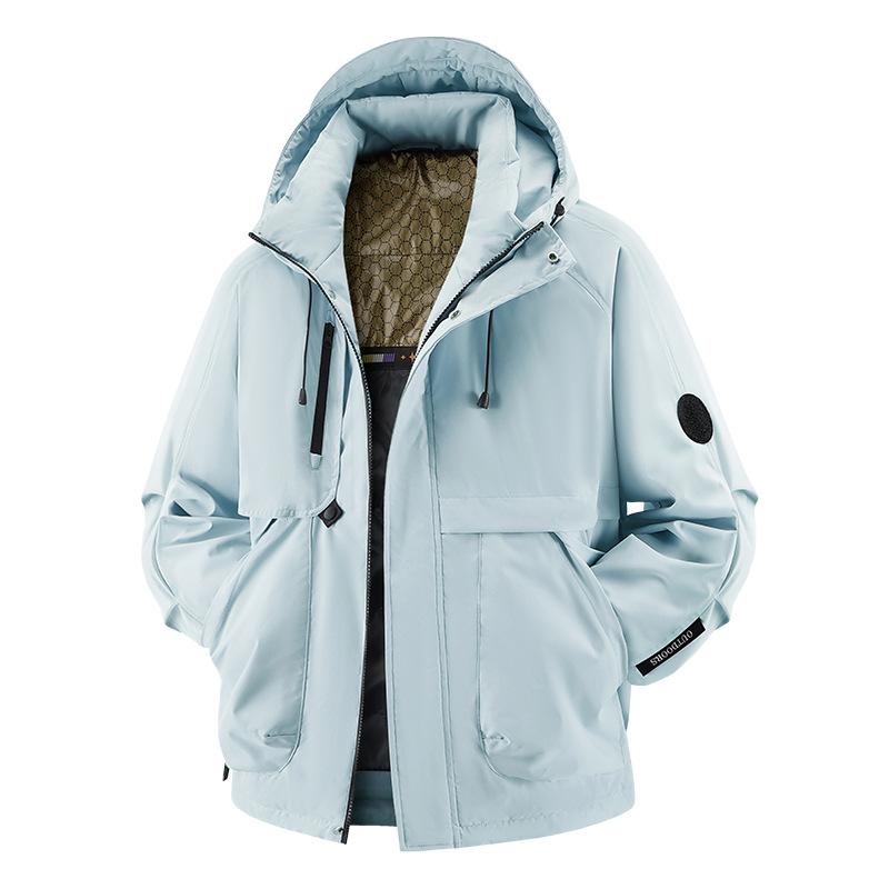 Warme Baumwolljacke für Herren und Damen, Winterjacke für Jugendliche, locker, Outdoor, mit Kapuze, wasserdicht, Baumwolle