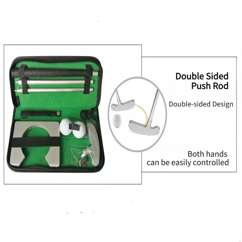 Golf Aluminum Alloy Combination Push Rod Three Section Detachable Portable Single-sided Double-sided Set for Golf Use