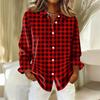 Women's Shirt Blouse Christmas Print Button Long Sleeve Casual Basic Shirt Collar Regular Top