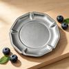 Retro-Stil Geprägte Dessertplatte Silberfarbe Schmuckaufbewahrungs-Organizer Schmuckständer