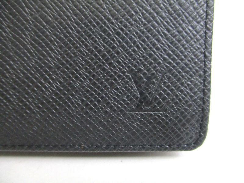 Authentic LOUIS VUITTON Ardoise Black Taiga Leather Bifold Wallet #a240  Refurbished