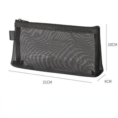 Women Mesh Transparent Cosmetic Bag Female Zipper Clear Black Makeup Bag Travel Neceser Toiletry Cosmetic Organizer Bag Pouch