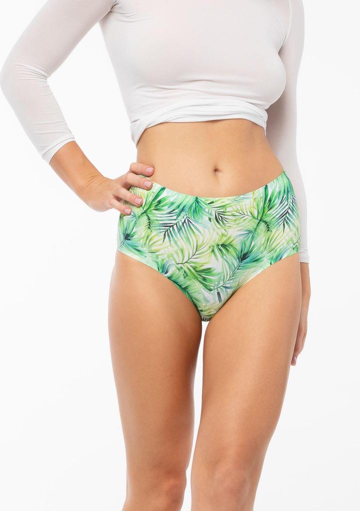 Figi damskie bezszwowe z tropikalnym printem Exotico Simple Maxi