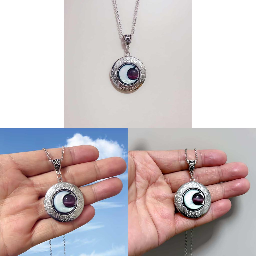 Moonstone Crystal Pendant Necklace With Geometric Alloy Design For Night Sky Themed Parties