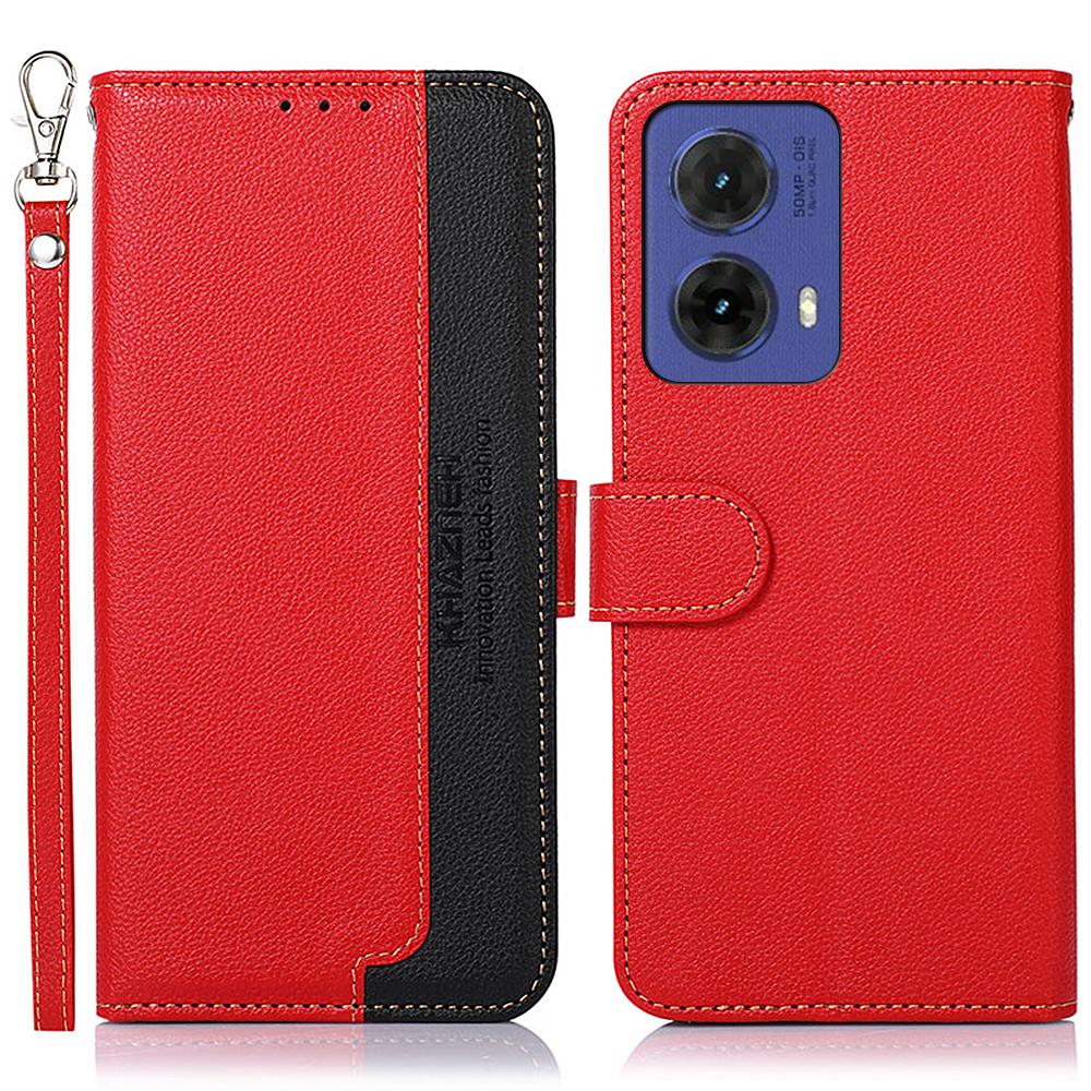 

For Motorola Moto G85 5G/S50 Neo 5G Phone Case RFID Blocking Leather Flip Wallet Cover Red