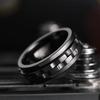 Moda Punk Stile Ingranaggio Rotante Ansia Fidget Anello Titanio Acciaio Catena Spinner Anelli Per Uomo Rock Biker Festa di Nozze Gioielli
