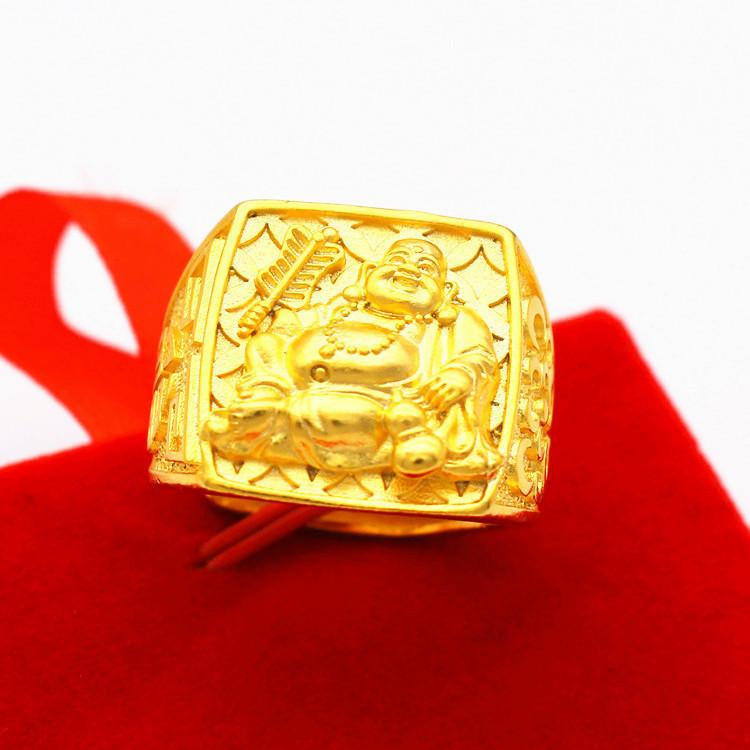 

Durable And Stylish Gold Plated Ring For Men With Eyecatching Motif Dragon Buddha Ring