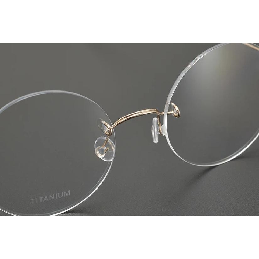 2025 Denmark Brand Fashion Round Rimless Glasses Frame Men Women Pure Titanium Ultralight 6g Eyeglassess Retro Eyewear Classic
