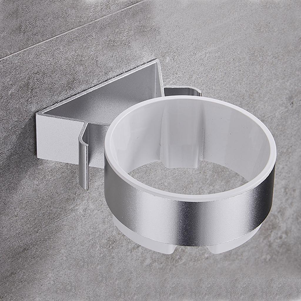 Hair Dryer Rack Space Aluminum Hole Free Blower Organizer Lightweight Hardware Accessory(9482SS