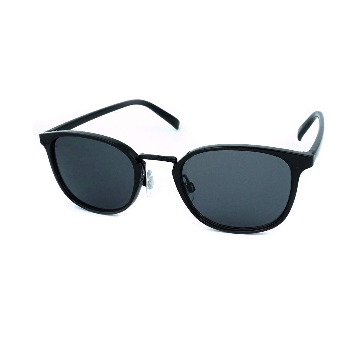 

7JEWELRY Wellington-style sunglasses for men and women, brand name, smoke lenses, black frame, stylish, UV protection, includes sunglasses case.