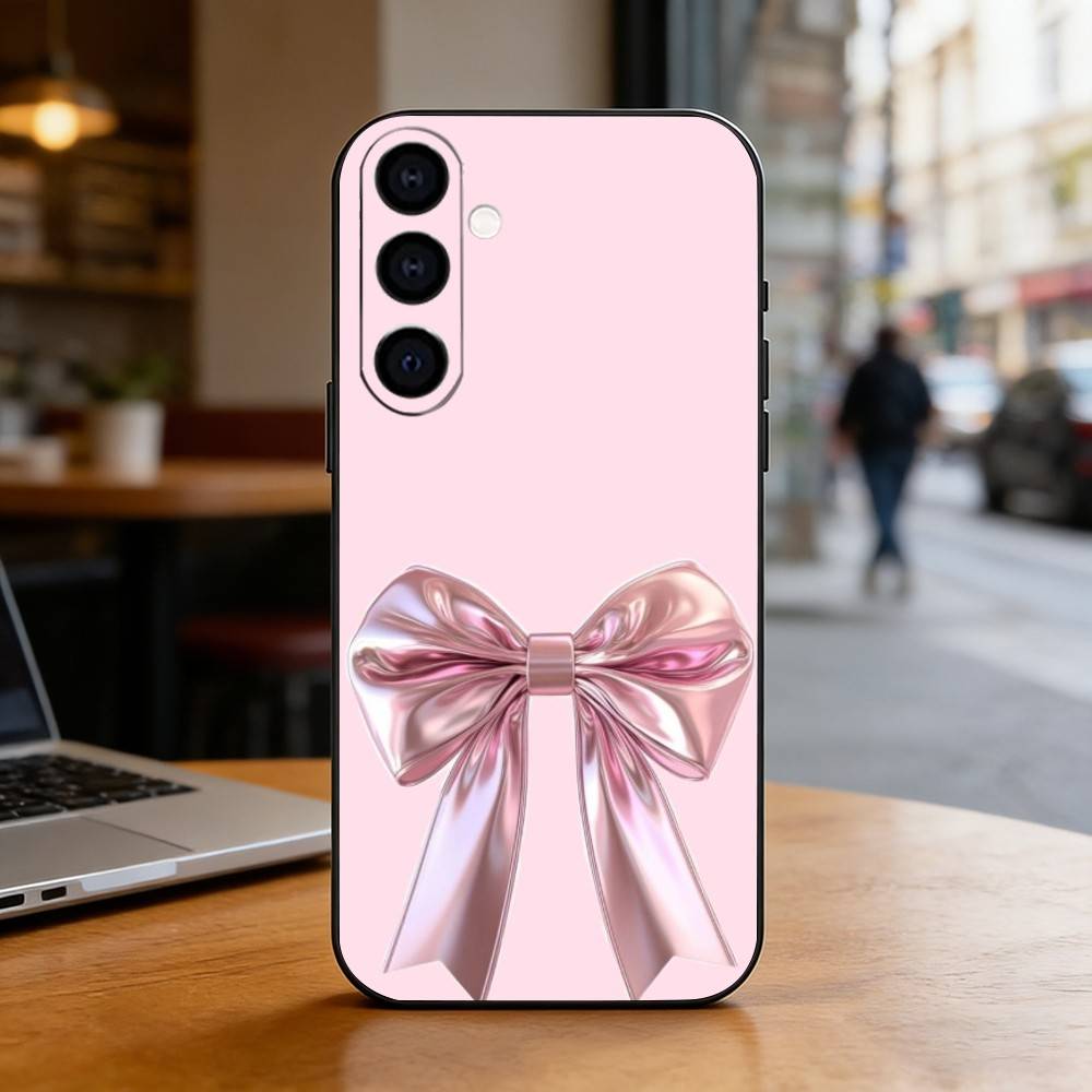 pink bows Phone Case For Samsung Galaxy A73,A72,A71,A70,A53,A52,A51,Soft Silicone Black Cover