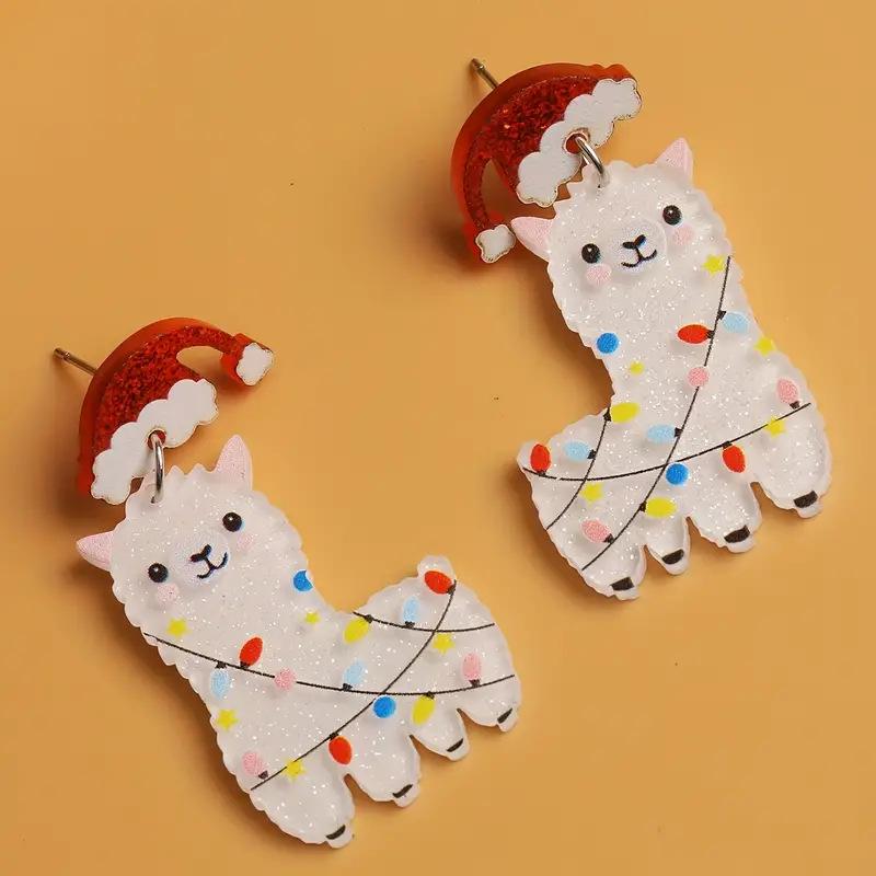 Festive Gingerbread Man & Christmas Tree Earrings - Cute Cartoon Ear Accessories