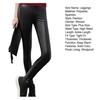 Women Leggings High Waist Slim Fit Hip Lift Pants Warm Velvet Lined Leggings Windproof Rainproof Faux Leather Pants
