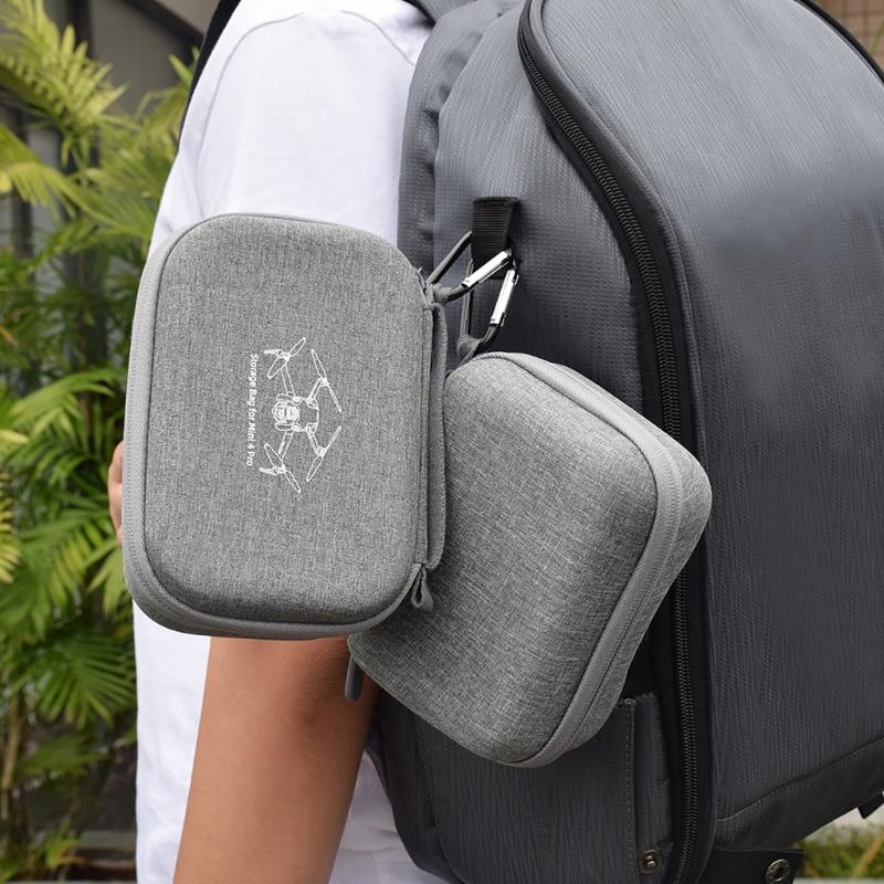 Storage Bag with Carabiner for Mini 4 Pro Quadcopter and RC2/RCN2 Remote Control Shockproof and Convenient Organiser