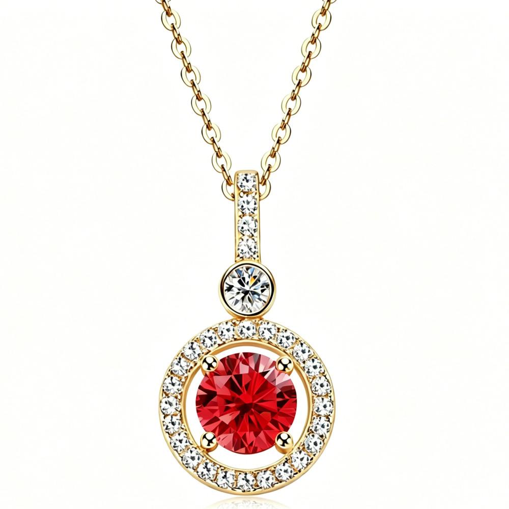 6.5mm Fashion High End Full Moissanite Necklace Ins Trendy Round Moissanite Pendant D VVS1 Exquisite Daily Jewelry