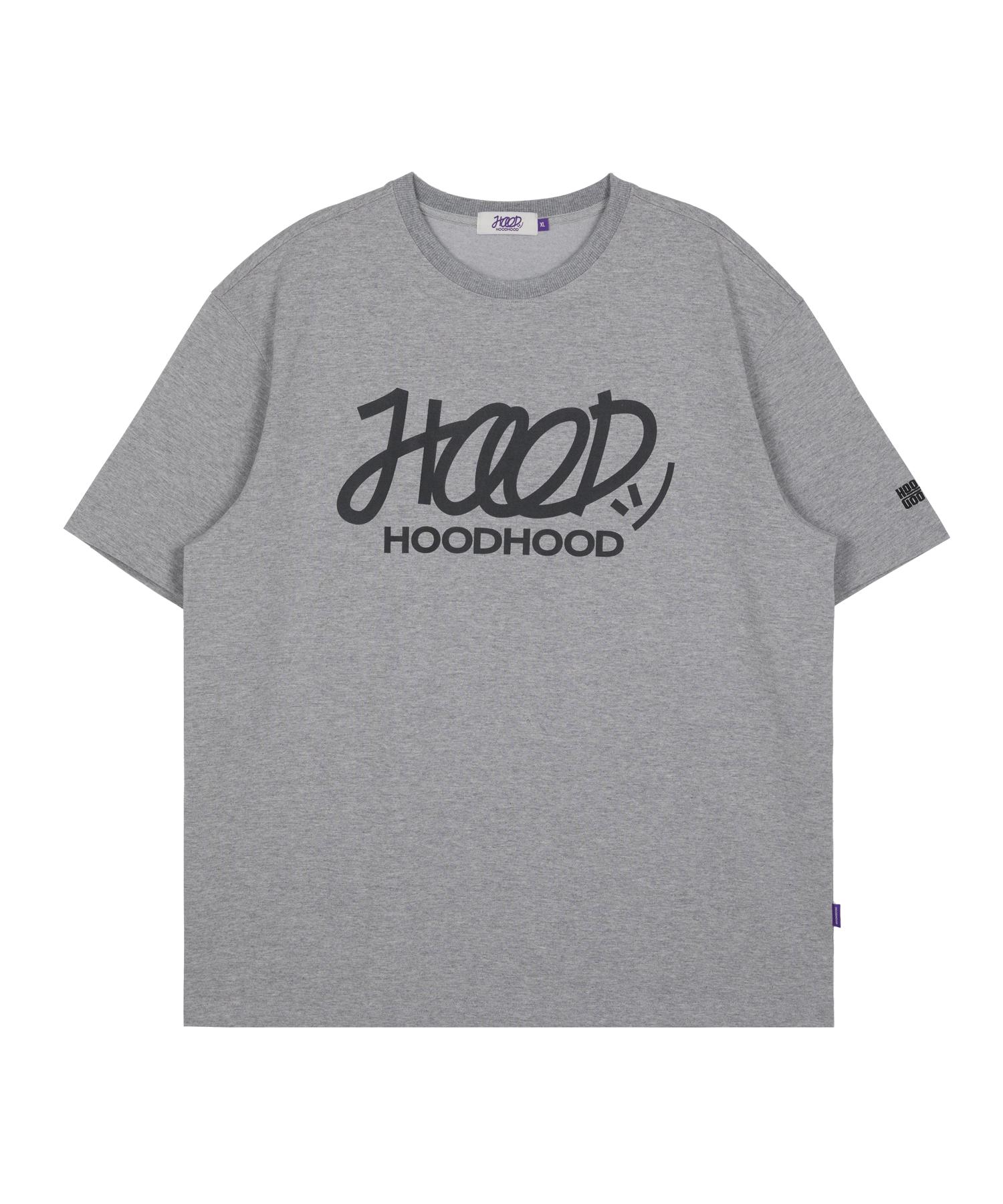 Hoodhood Signature Logo Short Sleeve T-Shirt Gray Grey/Xl