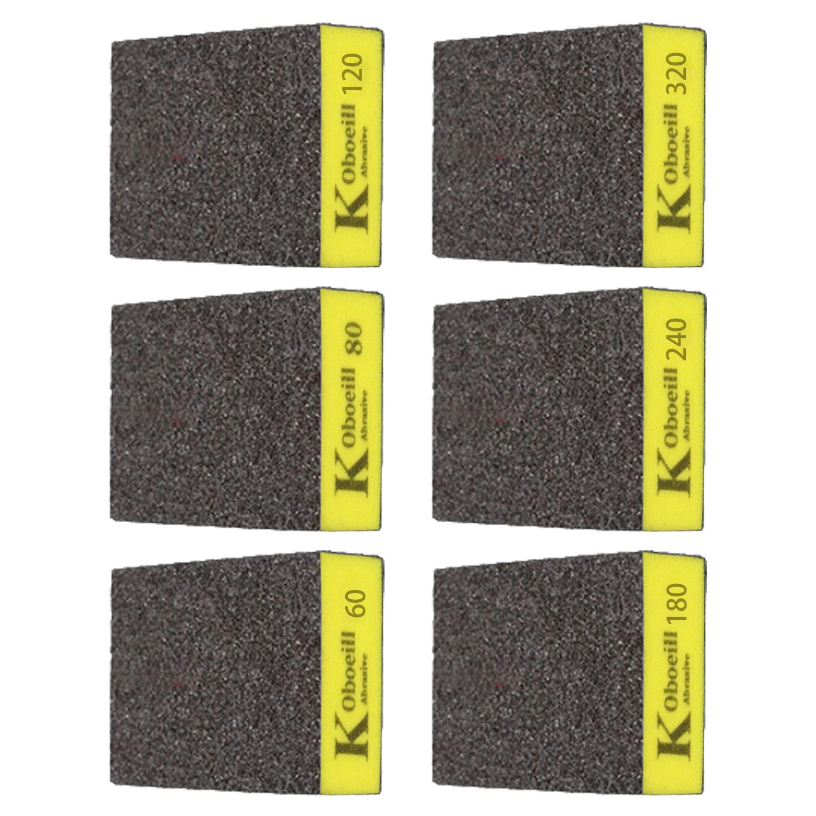 

Reusable 4 Side Sanding Block 6Pcs Multiple Surfaces Grit Sander Sponge for Wood Polish Rust Removal Crafting 1