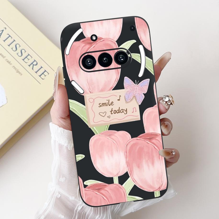 For Nothing Phone 3A Case A059 Cover Fashion Flower Soft Silicone Black Shockproof Cover On Nothing Phone3A 3 A 3APro A059P Capa