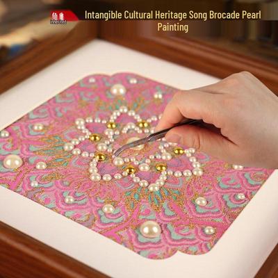 Pearl Canvas Art: Handmade Song Brocade DIY Kit for Women's Day, Horse Year Edition