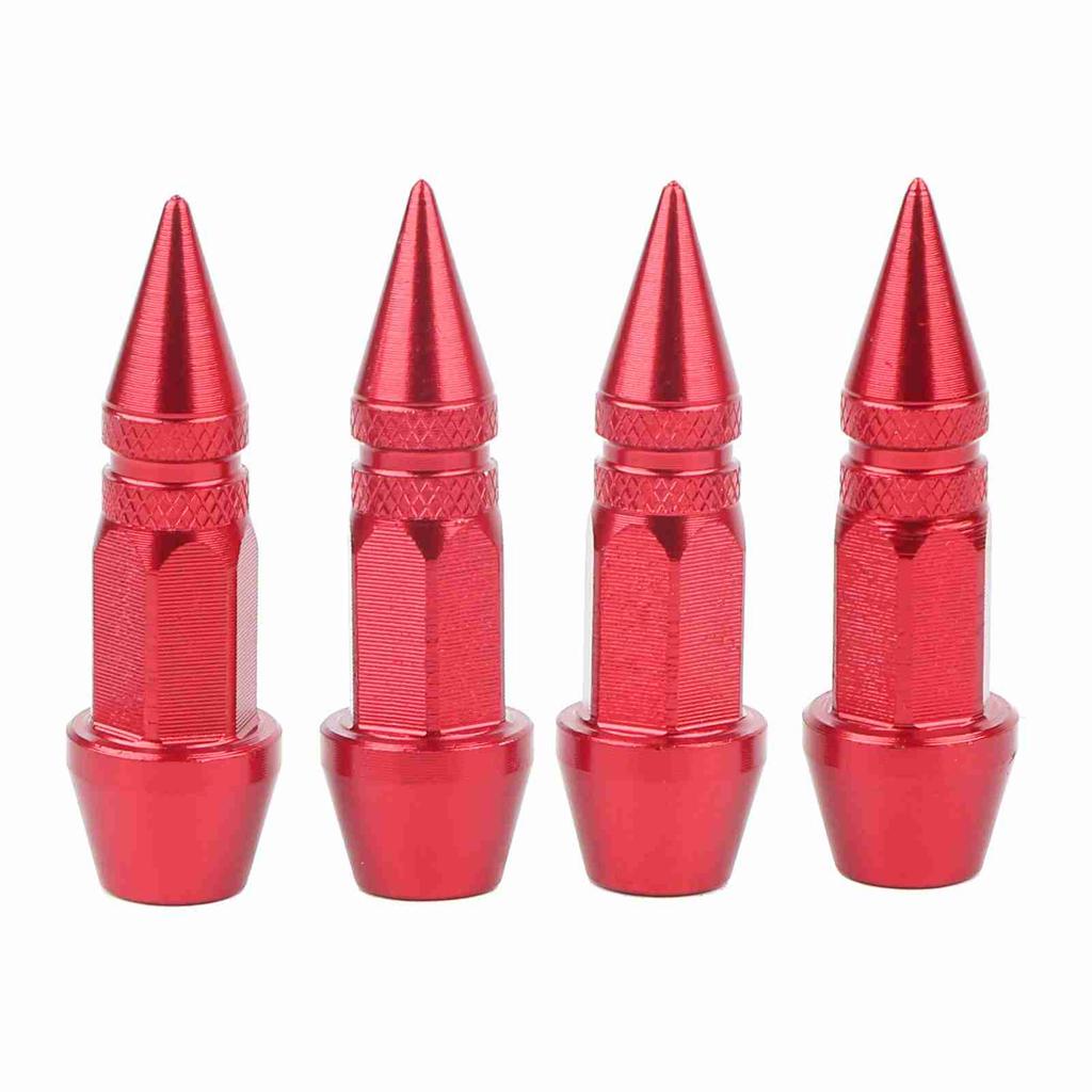 4Pcs Aluminum Alloy Spike Wheel Tire Valve Stem Car Truck Air Dust Caps Covers Red