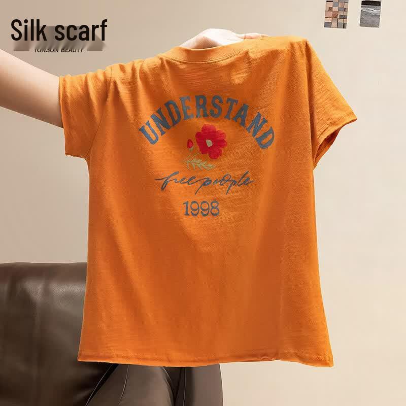 Women s Casual Letter Print Short Sleeve T-Shirt S